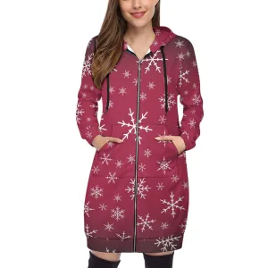 Women's Warm Snow long Hoodie - Rose